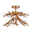 Living District Priscilla 4-Light Mid-Century Metal Flush Mount in Gold Leaf