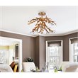 Living District Priscilla 4-Light Mid-Century Metal Flush Mount in Gold Leaf