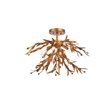 Living District Priscilla 4-Light Mid-Century Metal Flush Mount in Gold Leaf