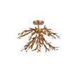Living District Priscilla 4-Light Mid-Century Metal Flush Mount in Gold Leaf