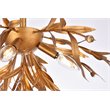 Living District Priscilla 4-Light Mid-Century Metal Flush Mount in Gold Leaf