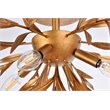 Living District Priscilla 4-Light Mid-Century Metal Flush Mount in Gold Leaf