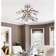 Living District Priscilla 4-Light Mid-Century Metal Flush Mount in Silver Leaf