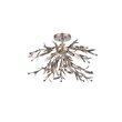 Living District Priscilla 4-Light Mid-Century Metal Flush Mount in Silver Leaf