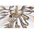 Living District Priscilla 4-Light Mid-Century Metal Flush Mount in Silver Leaf