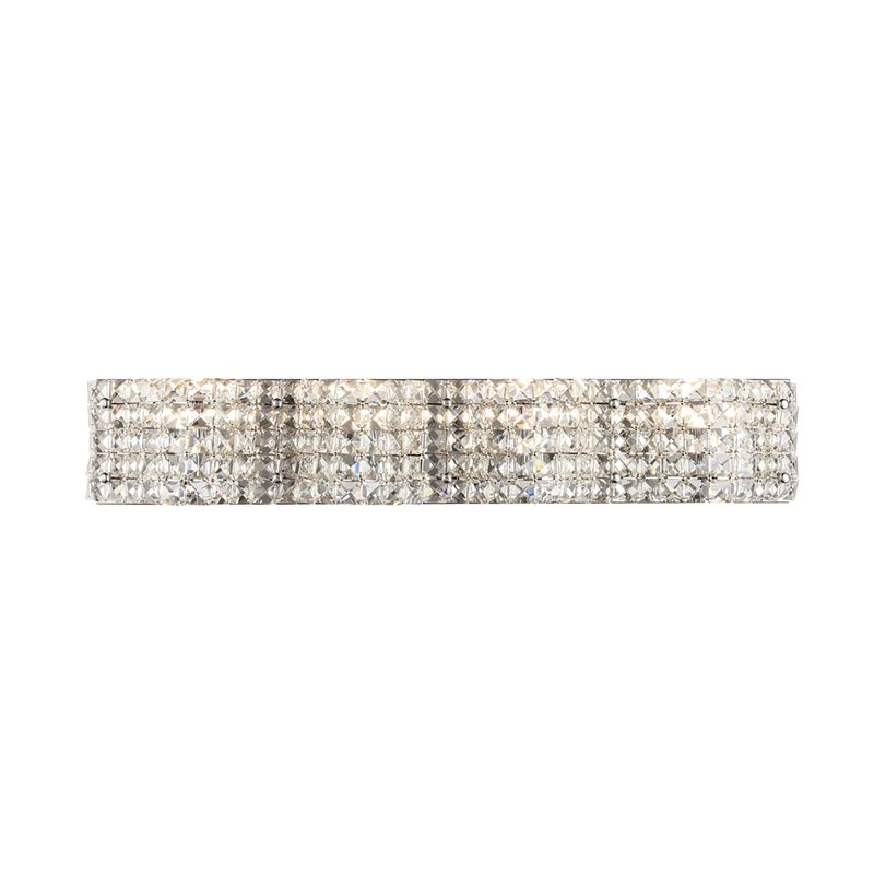 Living District Ollie 4-Light Metal and Crystal Wall Sconce in Chrome and Clear