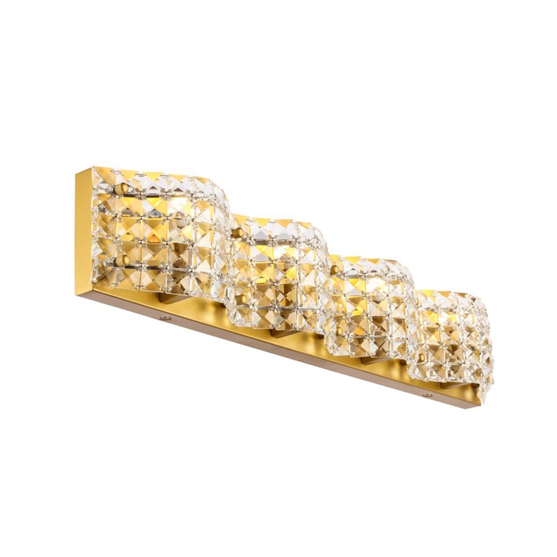Living District Ollie 4-Light Metal and Crystal Wall Sconce in Brass and Clear