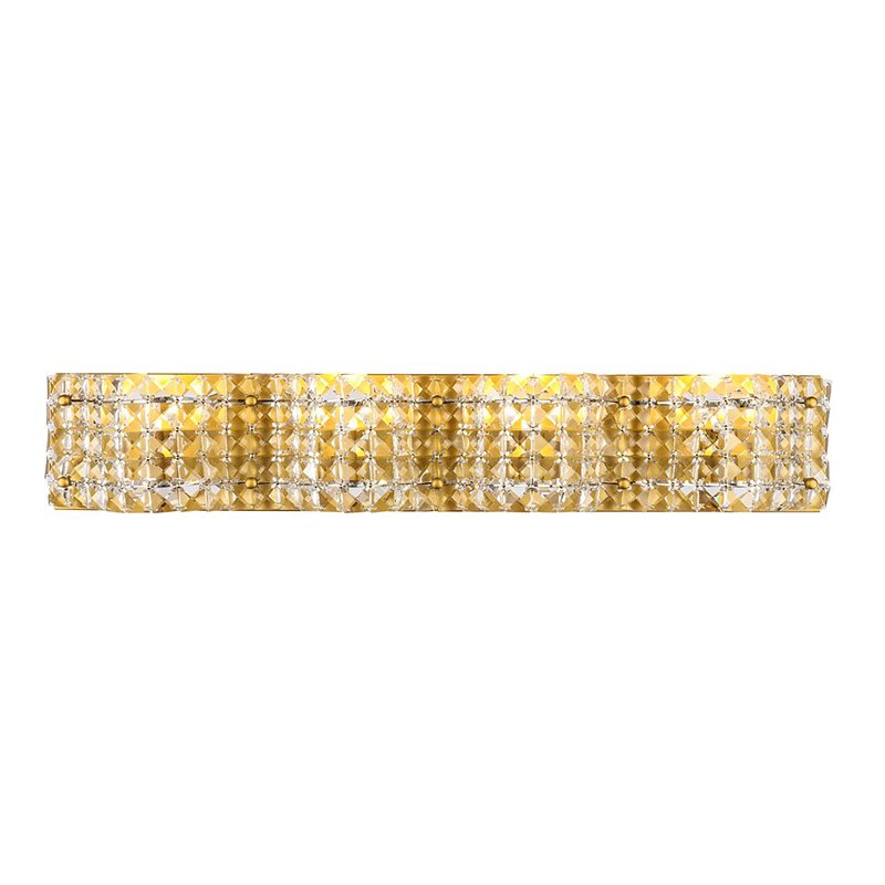 Living District Ollie 4-Light Metal and Crystal Wall Sconce in Brass and Clear