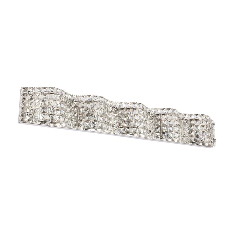 Living District Ollie 5-Light Metal and Crystal Wall Sconce in Chrome and Clear