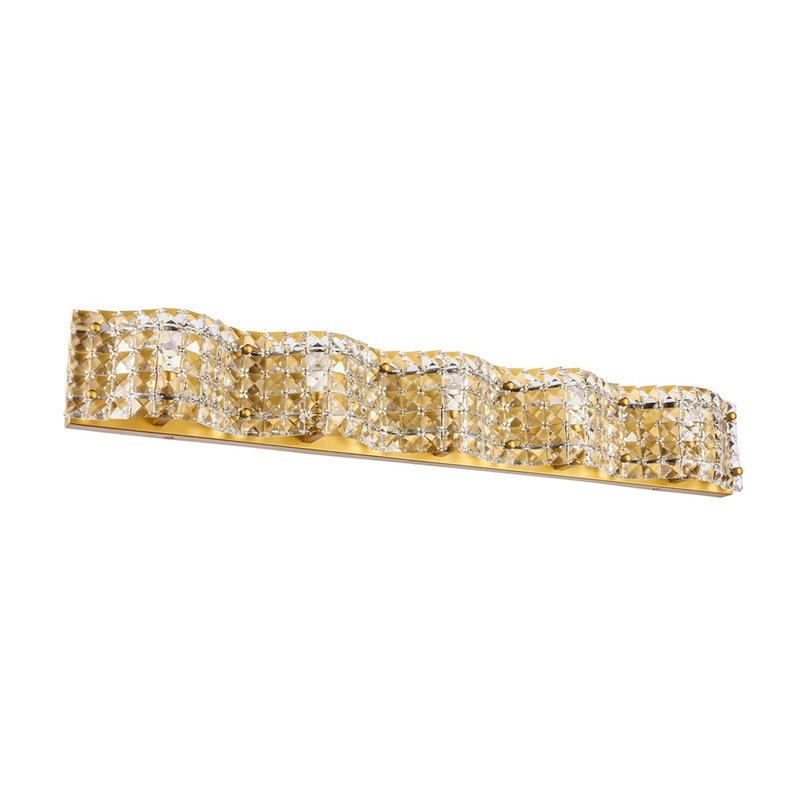 Living District Ollie 5-Light Metal and Crystal Wall Sconce in Brass and Clear
