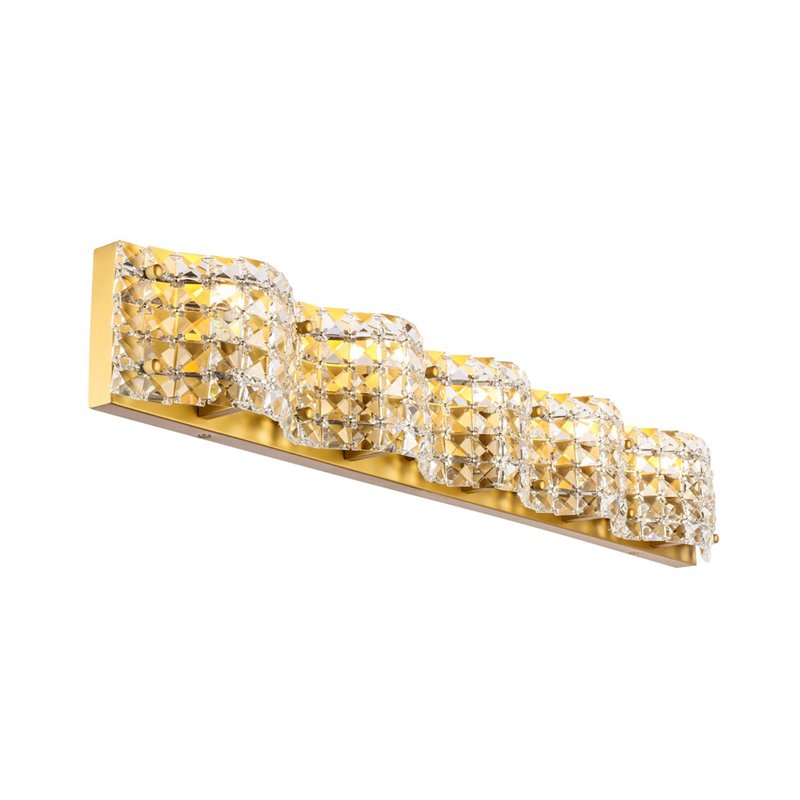 Living District Ollie 5-Light Metal and Crystal Wall Sconce in Brass and Clear