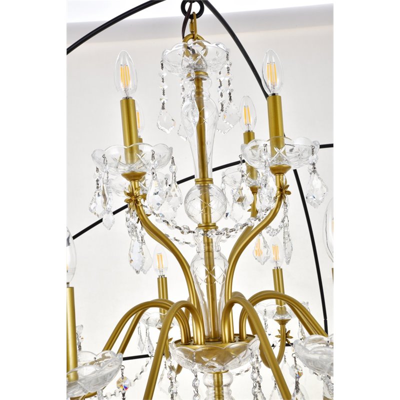 Living District Cordelia 24-Light Transitional Metal Pendant in Black and Gold