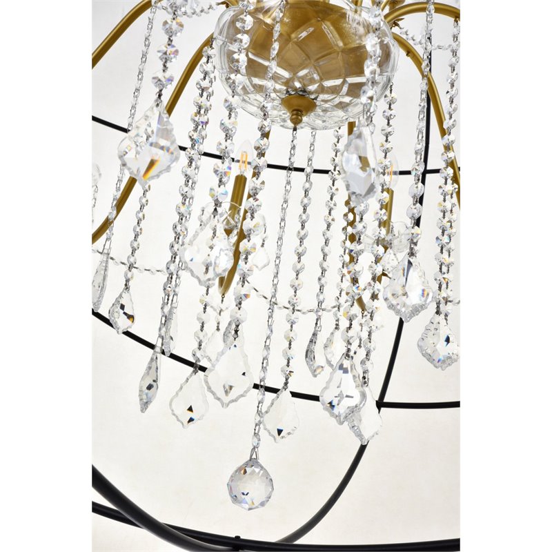 Living District Cordelia 24-Light Transitional Metal Pendant in Black and Gold