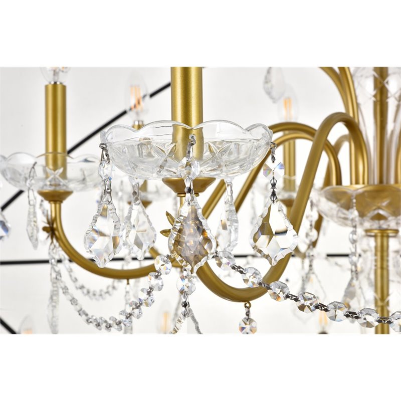 Living District Cordelia 24-Light Transitional Metal Pendant in Black and Gold