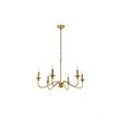 Living District Rohan 6-Light Transitional Metal Chandelier in Brass Finish