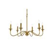 Living District Rohan 6-Light Transitional Metal Chandelier in Brass Finish