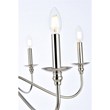 Living District Rohan 6-Light Transitional Metal Chandelier in Polished Nickel