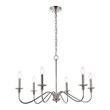 Living District Rohan 6-Light Transitional Metal Chandelier in Polished Nickel