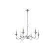 Living District Rohan 6-Light Transitional Metal Chandelier in Polished Nickel