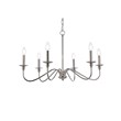 Living District Rohan 6-Light Transitional Metal Chandelier in Polished Nickel