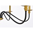 Living District Rohan 6-Light Transitional Metal Chandelier in Brass/Black