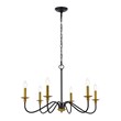 Living District Rohan 6-Light Transitional Metal Chandelier in Brass/Black