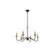 Living District Rohan 6-Light Transitional Metal Chandelier in Brass/Black
