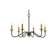 Living District Rohan 6-Light Transitional Metal Chandelier in Brass/Black