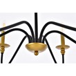 Living District Rohan 6-Light Transitional Metal Chandelier in Brass/Black