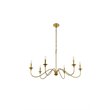 Living District Rohan 6-Light Transitional Metal Chandelier in Brass Finish