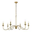 Living District Rohan 6-Light Transitional Metal Chandelier in Brass Finish