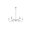 Living District Rohan 6-Light Transitional Metal Chandelier in Nickel