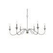 Living District Rohan 6-Light Transitional Metal Chandelier in Nickel