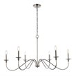 Living District Rohan 6-Light Transitional Metal Chandelier in Nickel