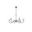 Living District Rohan 6-Light Transitional Metal Chandelier - Brass/Black Finish