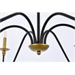 Living District Rohan 6-Light Transitional Metal Chandelier - Brass/Black Finish