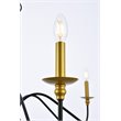 Living District Rohan 6-Light Transitional Metal Chandelier - Brass/Black Finish