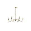 Living District Rohan 6-Light Transitional Metal Chandelier in Brass