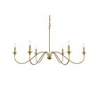 Living District Rohan 6-Light Transitional Metal Chandelier in Brass