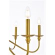 Living District Rohan 6-Light Transitional Metal Chandelier in Brass