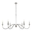 Living District Rohan 6-Light Transitional Metal Chandelier in Polished Nickel