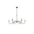 Living District Rohan 6-Light Transitional Metal Chandelier in Brass and Black