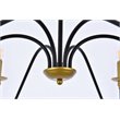 Living District Rohan 6-Light Transitional Metal Chandelier in Brass and Black