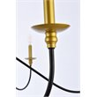 Living District Rohan 6-Light Transitional Metal Chandelier in Brass and Black