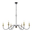 Living District Rohan 6-Light Transitional Metal Chandelier in Brass and Black