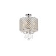 Living District Elise 4-Light Transitional Metal Flush Mount in Chrome Finish