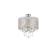 Living District Elise 4-Light Transitional Metal Flush Mount in Chrome Finish