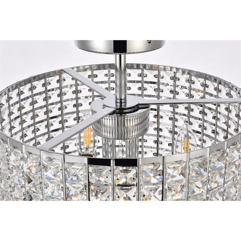 Living District Elise 4-Light Transitional Style Metal Flush Mount in Chrome