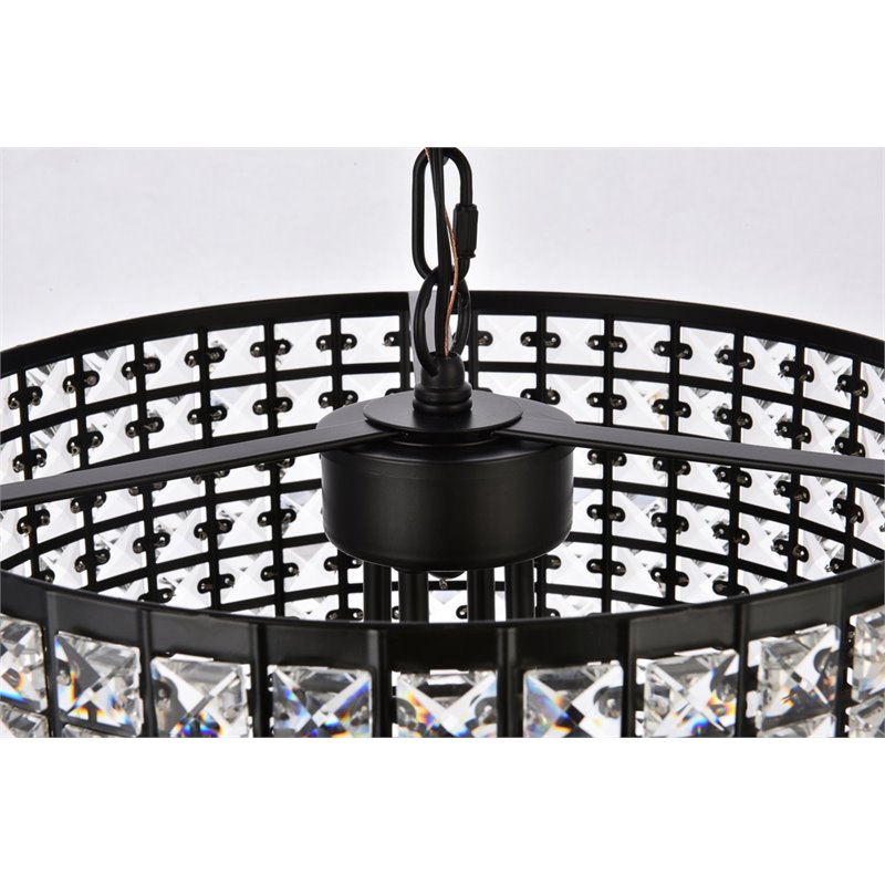 Living District Elise 4-Light Transitional Style Metal Pendant in Black