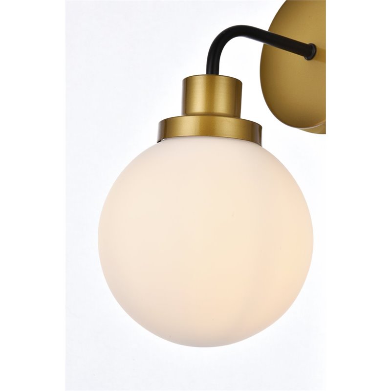 Living District Hanson 1-Light Metal Bath Sconce in Black and Brass